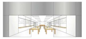 Interior of Apple Store protected