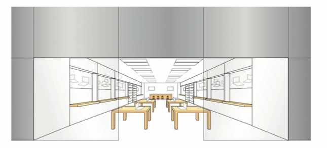 Interior of Apple Store protected